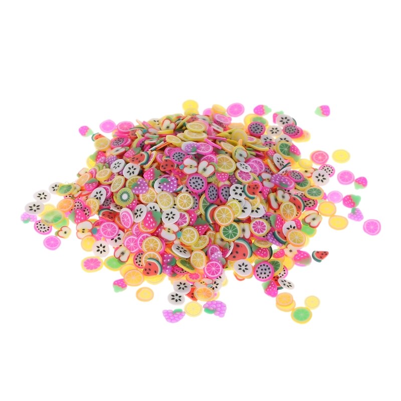 Neue 1000Pcs Polymer Clay Spielzeug DIY Obst Schleim Zubehör Gelee Schlamm Hand Gum: NO.A