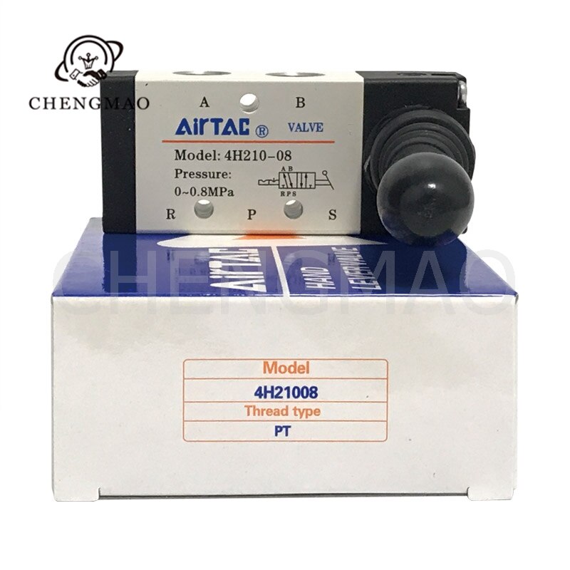 4H210 1/4" 2 Position 5 Port 5/2 AIRTAC Way Hand Lever Operated Control Valve Air Manual Valve Pneumatic