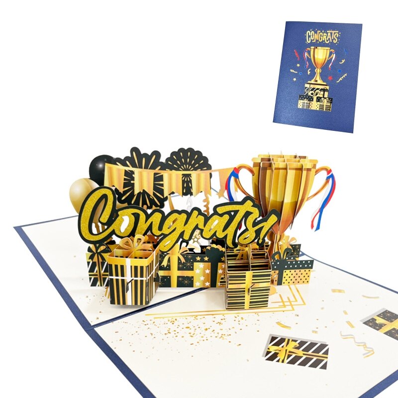 3D Happy Graduation Pop up Card Blessing Message Greeting Cards for High School College Students Graduate Congratulations: B