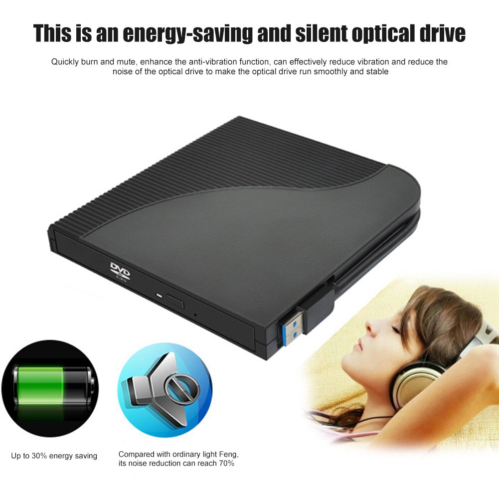 Extern dvd-enhet usb 3.0 bärbara dvd-brännare med m-disc-stöd för laptop och pc dja 88
