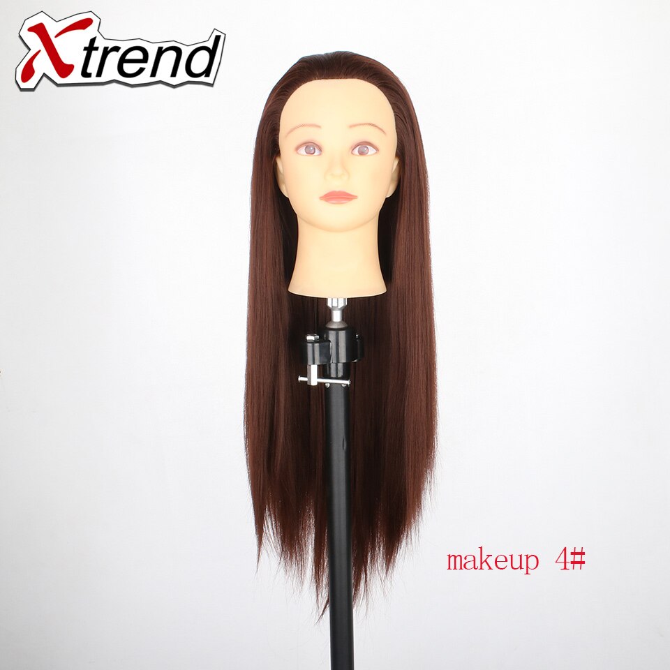 Mannequin Head - 22 Inch Training Head with Holder - Synthetic Fiber Hair for Styling Practice: 4