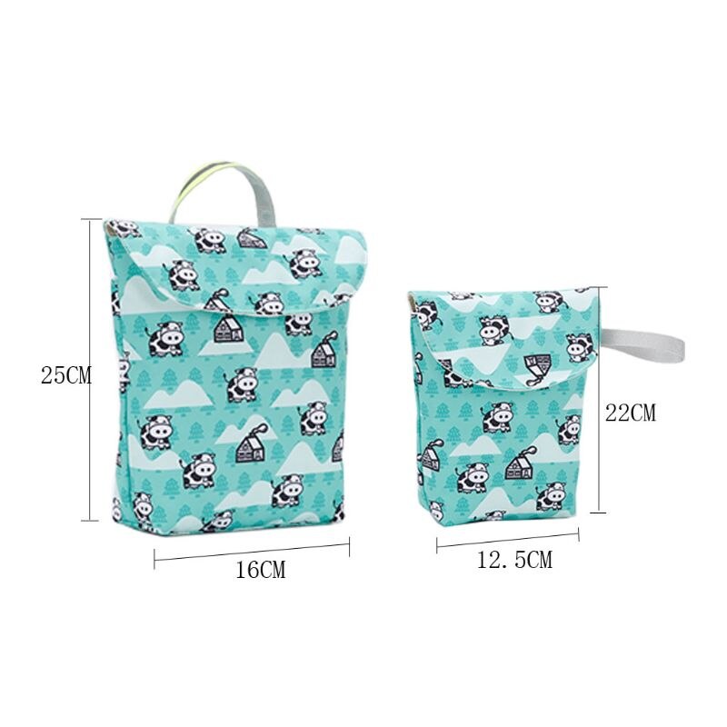 Dessin animé impression humide sac sec bébé couche-culotte sac organisateur réutilisable poche pour bébé sac à couches