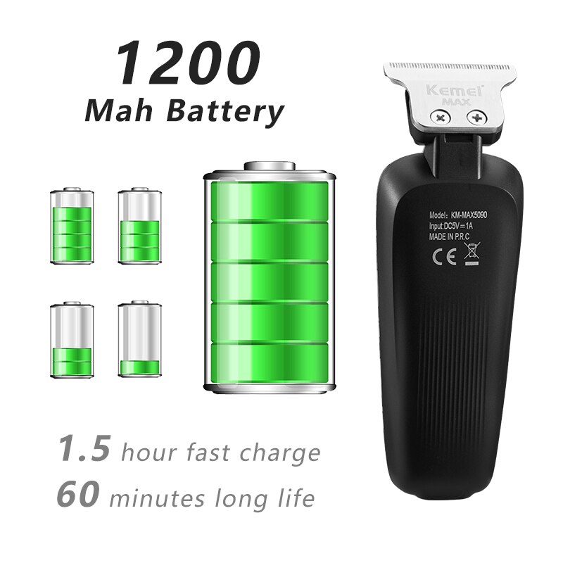 Kemei – tondeuse professionnelle pour hommes, rasoir USB pour couper les cheveux et raser la barbe