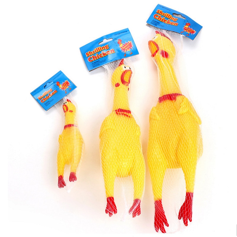 Screaming Chicken Pet Dog Toy Squeeze Squeaking Screaming Funny Toy Dog's Safe Rubber Molar Chewing Toy Vent Chicken