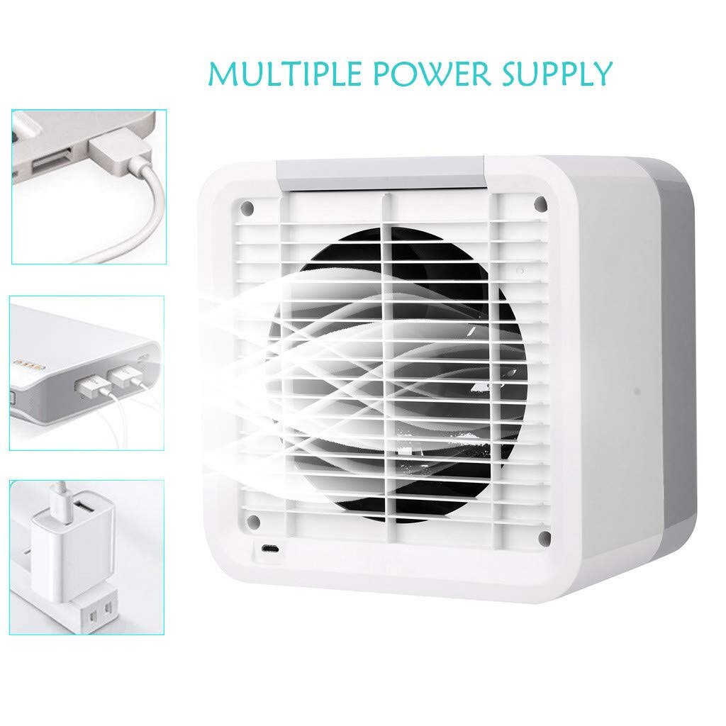Mini Air Conditioner Device Cool Soothing Wind Cooler Fan Air Personal USB Plug Air Cooling Fan Rechargeable Fan Desk Bedroom