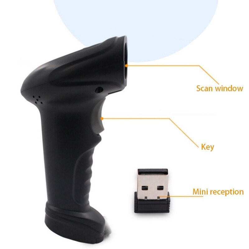 Bluetooth Wireless 1D Sn Handheld Barcode Scanner WM2 Sn Reader with USB Receiver