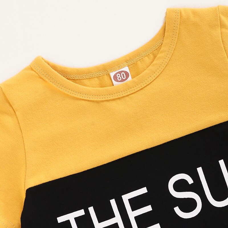 Toddler Boy/Girl Outfits Baby Boy Jumpsuit Yellow Letter Green Camouflage Print Short Sleeve Clothes Summer Clearance Jumpsuit