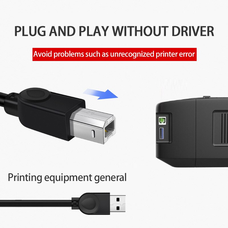 50cm/100cm/150cm/300cm Usb Cable For Printer High Speed A To B Male To Male Usb Printer Cable Data Sync For 3D Label Printer