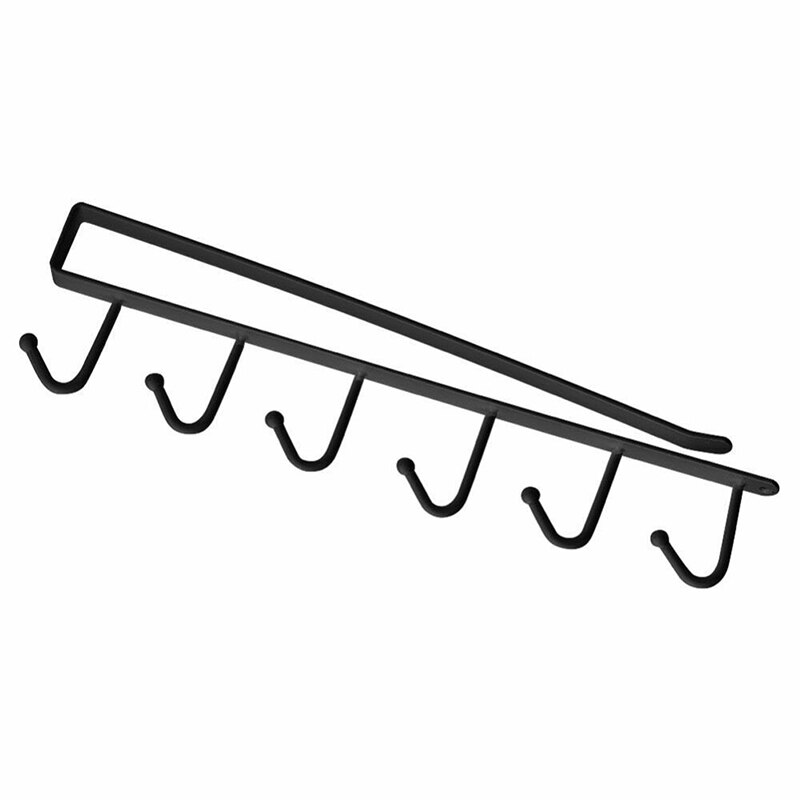 Nieuw Onder-Kast Hanger Rack met 6 Haken Keuken Kast Opslag Plank Haak