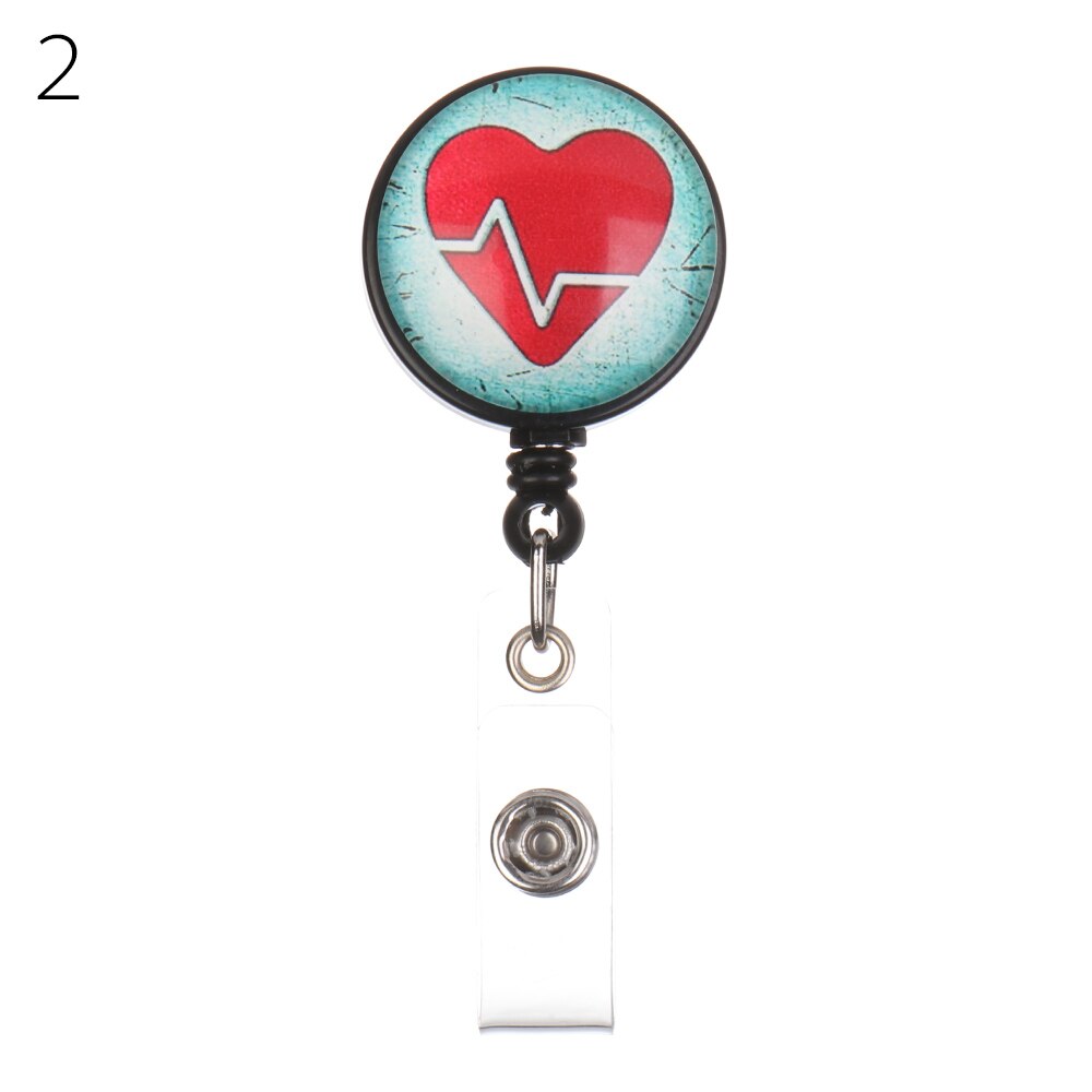 1PC Unisex Kreative Versenkbare Abzeichen Reel Krankenschwester ID Name Display Karte Abzeichen Halter Anti-Verloren Clip Key Ring lanyard Büro Liefern: Style A  2