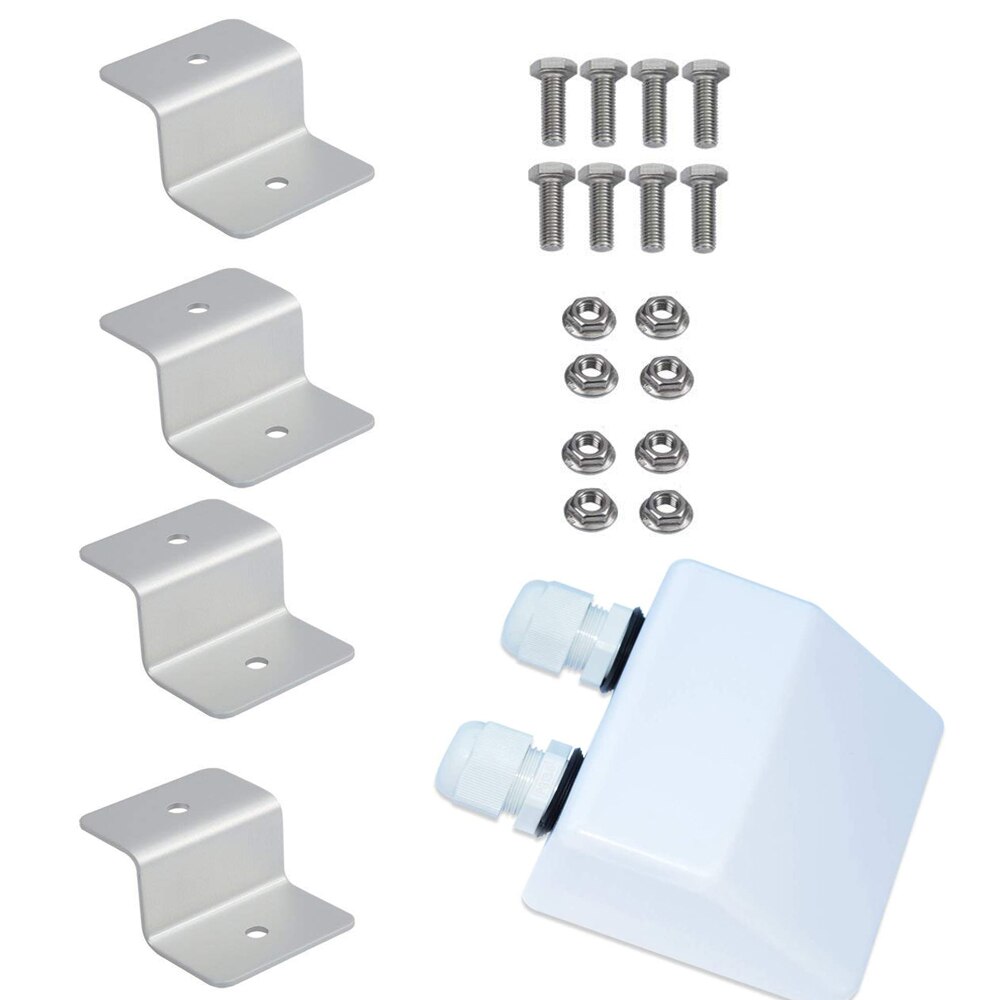 Solar Panel Mounting Brackets Flat Roof Mount Kit Aluminum Bracket Installation Accessories / ABS Solar Double Cable Entry Gland