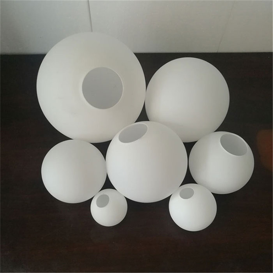 Einseitig öffnende Glasschirme, Ersatz, D6 cm, D8 cm, D10 cm, D12 cm, D13 cm, D15 cm, D18 cm, D20 cm, D25 cm, mattweiße Globus-Lichtabdeckung