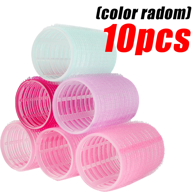 Rolo de cabelo autoadesivo de plástico, sem calor, franja de ar, rolos, modelador de cabelo diy, ferramenta de estilo para mulheres, rolo rosa: CINZA