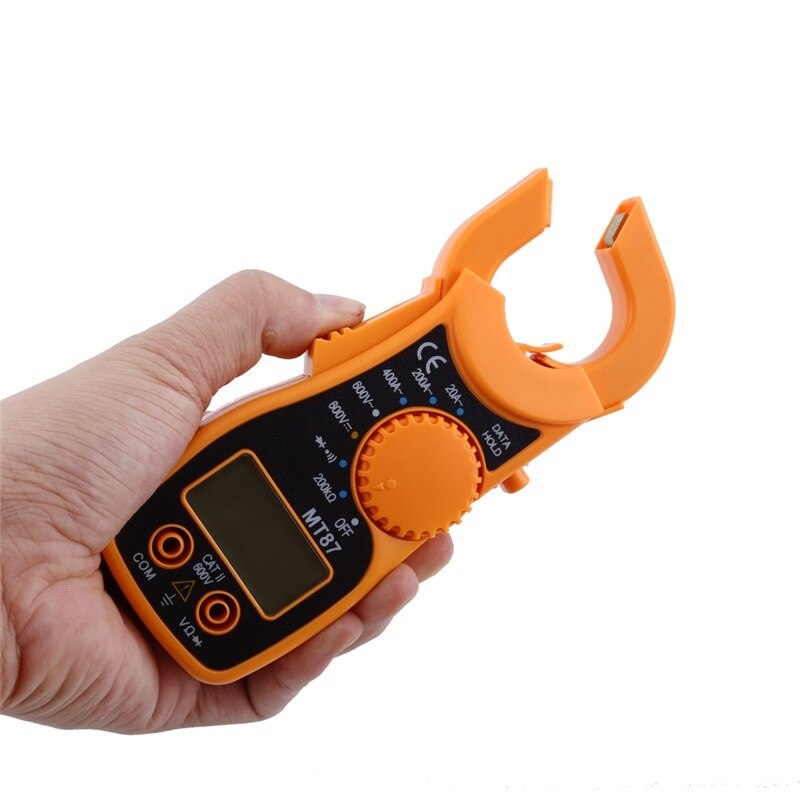 LCD Digital Ohmmeter Meter Voltmeter Multimeter Tester Ammeter Volt DC Wish Clamp AC MT-87 universal voltage and current meter