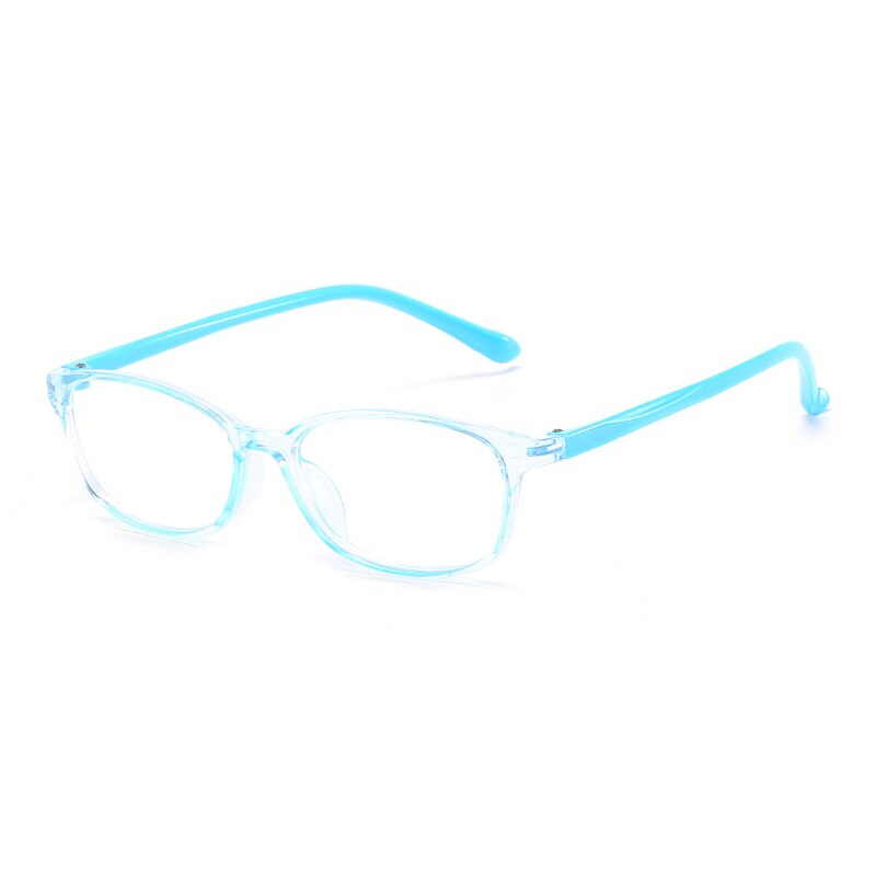 Yameize firkantet ramme anti blåt lys briller børn strålingsbeskyttelse optiske briller drenge piger computer gennemsigtige gafas: Blå ramme