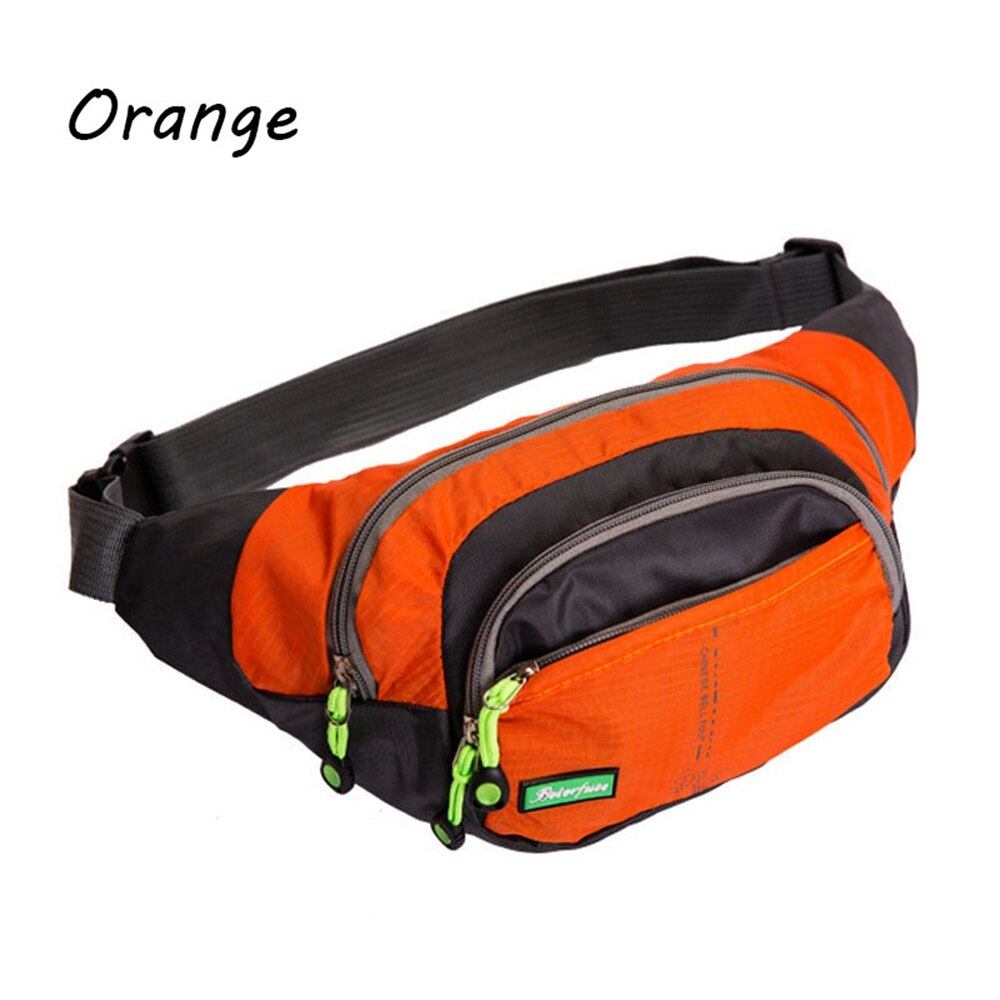 Men Women Travel Bum Bag Fanny Pack Waist Bag Zipped Outdoor Sports Shoulder Bag Pouch Waist Packs Ladies Waist Pack: Orange