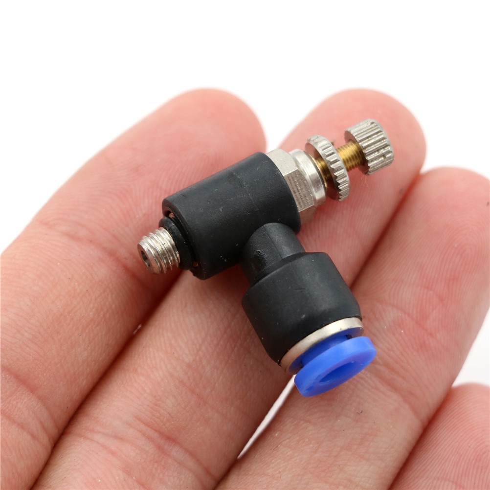 1PC Good Stainless Steel Air Flow Speed Control Valve Tube Water Hose Pneumatic Push In Fitting SL4-M5