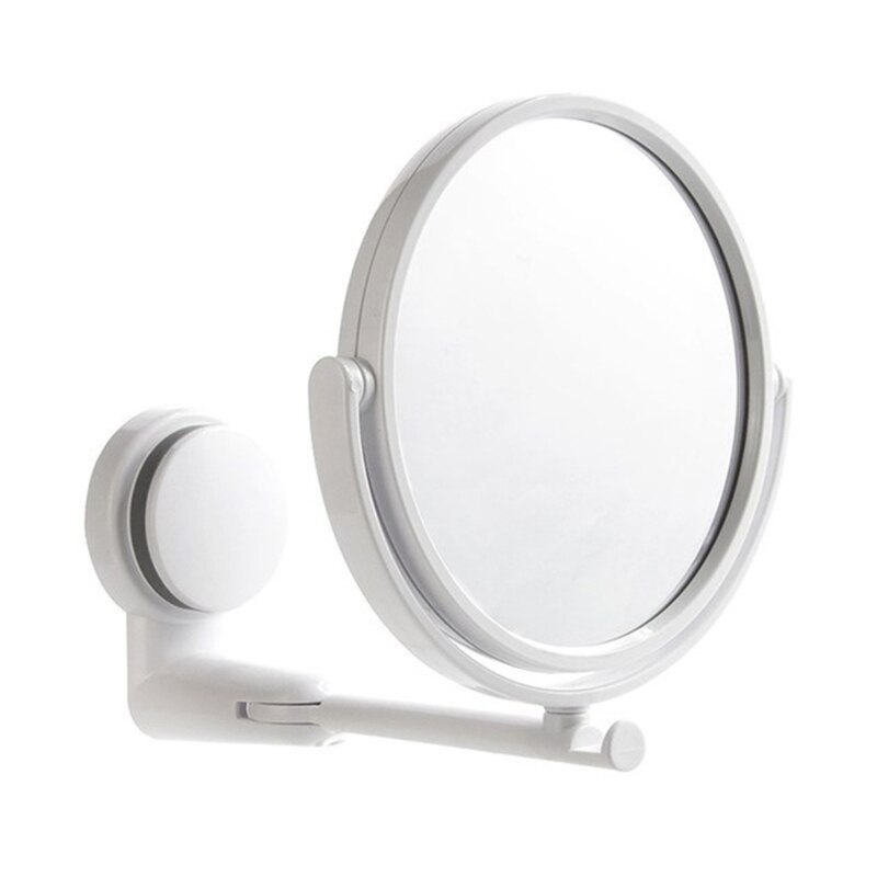 Folding Makeup Mirror Wall Mount Vanity Mirror Without Drill Swivel Bathroom Mirror Suction Folding Arm Extend Shaving Mirror: A