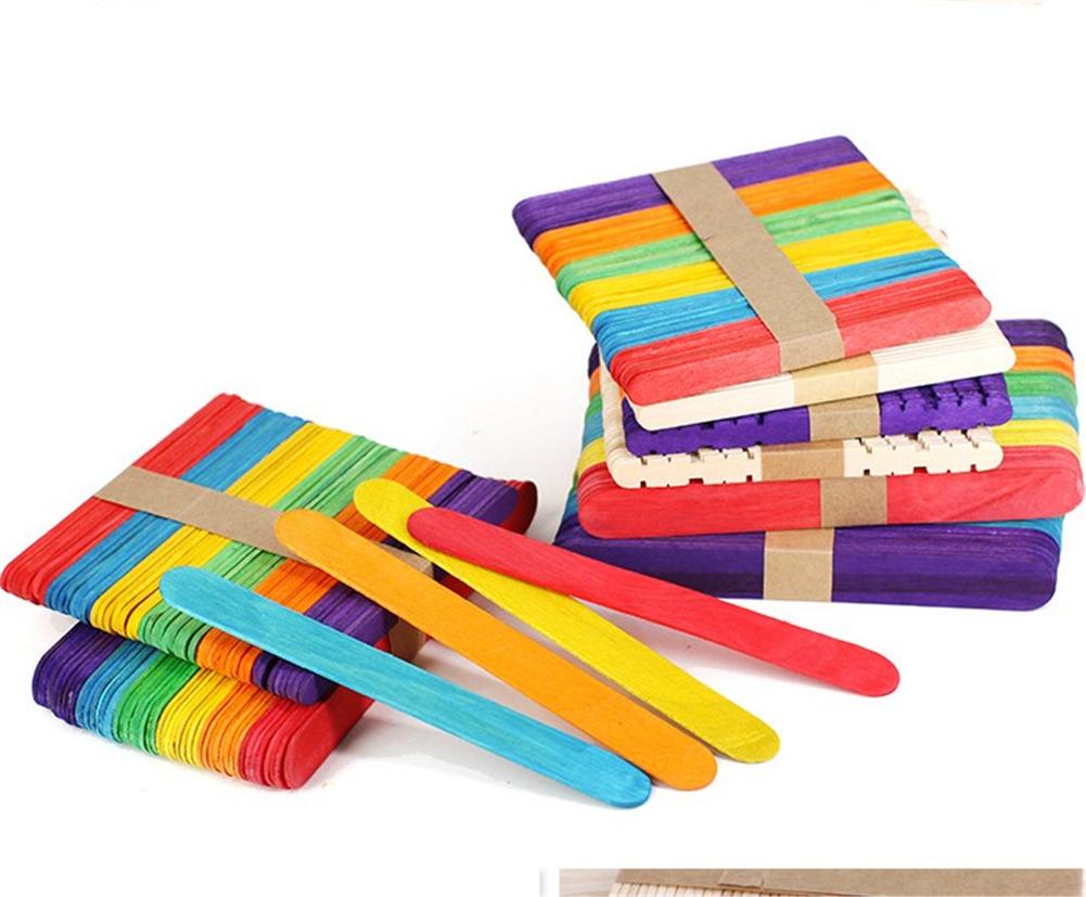 Bâtonnets à glace en bois, 50 pièces/lot, bâtonnets à glace faits à la main, pour fête, événement