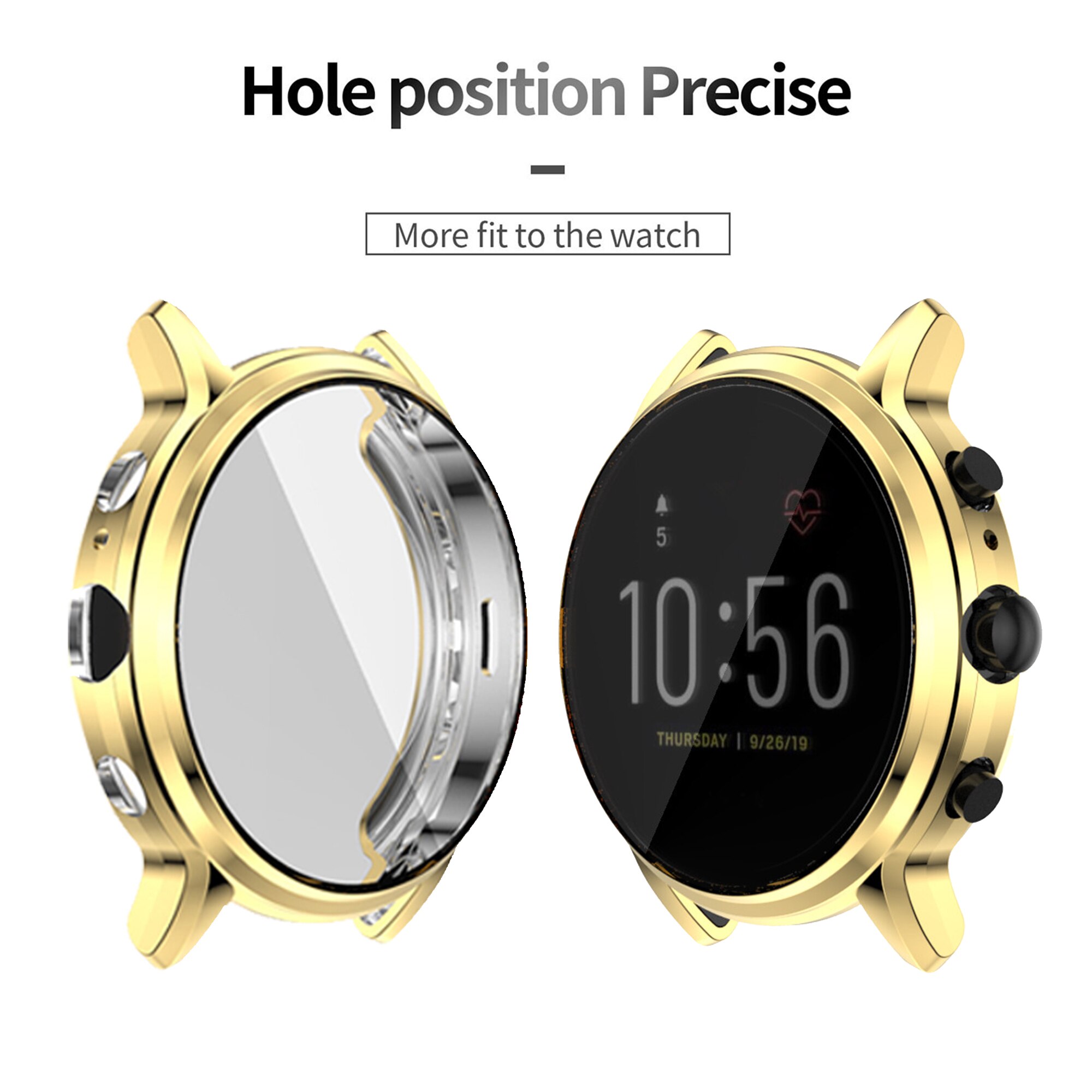 Tencloud Protective Case For Fossil Gen 5 Carlyle Soft TPU Protector For Gen 5 Carlyle Full Screen Cover Bumper Anti-shock Shell