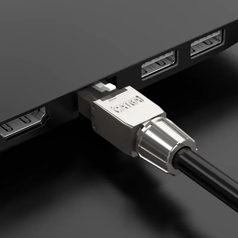 Conector Cat6A Cat7 RJ45 UTP/STP, enchufe de terminación de campo sin herramientas, red Cat 7, adaptador macho Modular Ethernet PoE blindado RJ 45