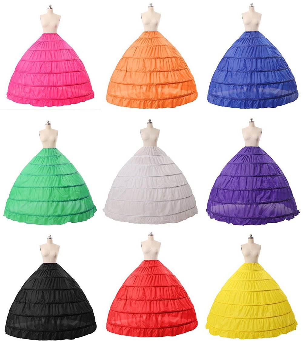 Bridal Petticoat 6 Hoops Ball Gown Petticoat Crinoline Slip Underskirt Bridal Prom Dress Petticoat Purple Red Blue Big Petticoat