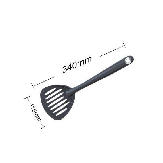 Espumadera antiadherente de nailon resistente al calor, ranurado colador, pinzas finas, utensilios de cocina de grado alimenticio: Slotted turner