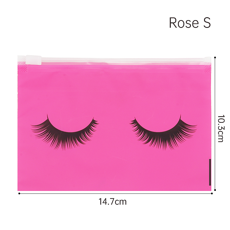 Bolsas para el cuidado posterior de pestañas con cremallera, bolsa de maquillaje para artículos de tocador, herramienta de belleza de viaje cosmética, suministros de extensión de pestañas, 10 Uds.: Morado