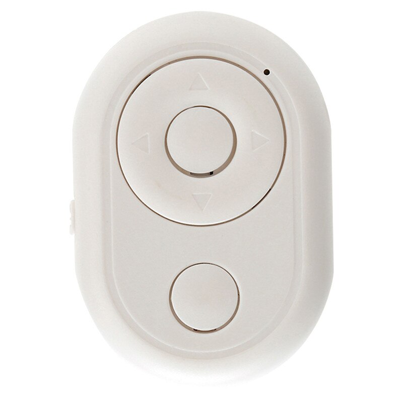 Portátil mando con Control remoto-botón temporizador conveniente disparador Selfie Bluetooth para teléfono anillo de luz trípode tomando fotos: Blanco