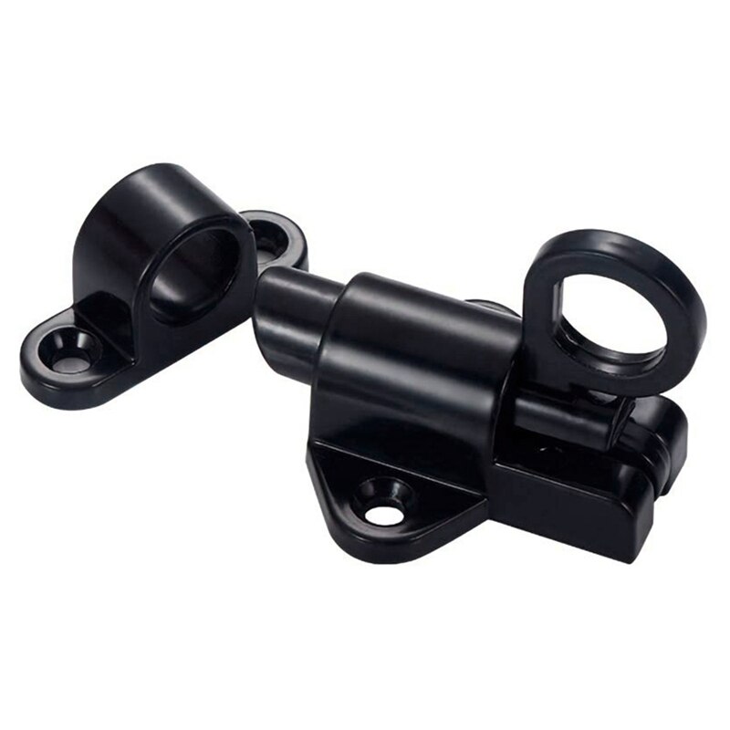Aluminum Alloy Security Automatic Window Gate Lock Spring Bounce Door Bolt Latch, Black