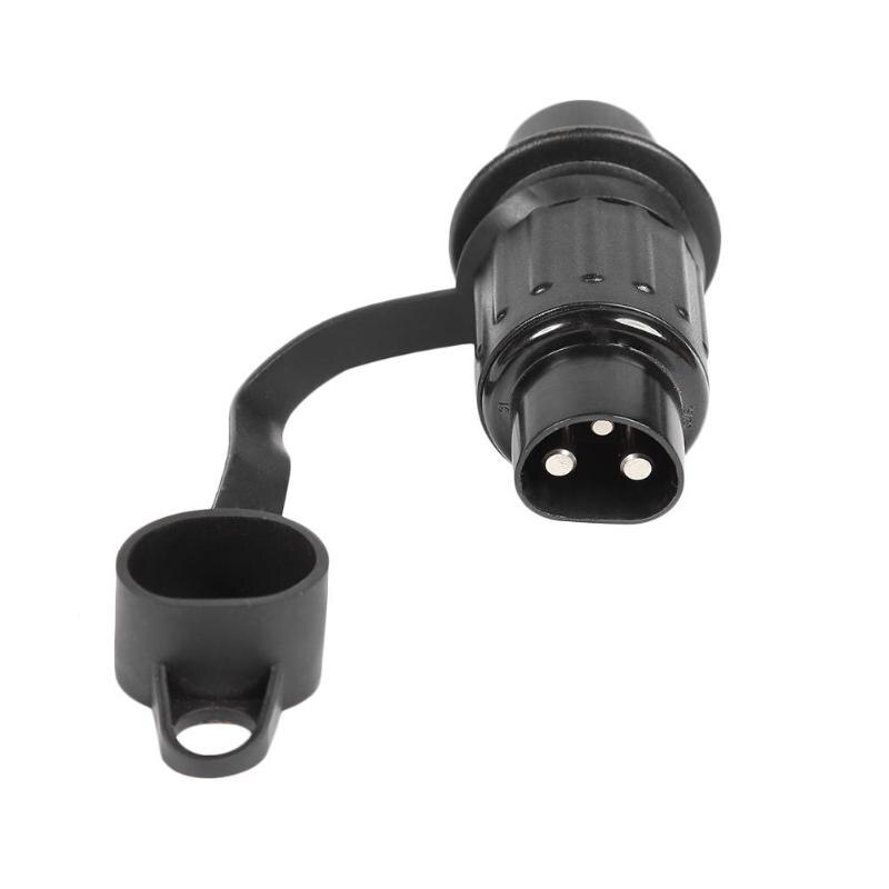 12V 3 Pin 12V EU Waterproof Cable Connector Socket Plug for Trailer Caravan