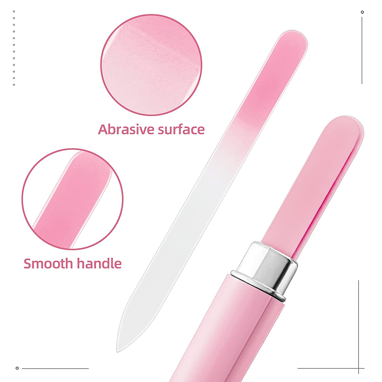Premium glas neglefil med etui, krystal neglefil, salon manicure værktøj til naturlige negle, til kvinder piger