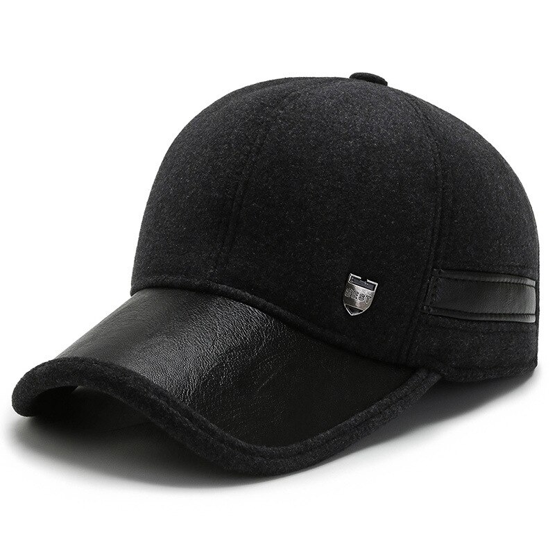 Mannen Winter Warm Baseball Caps Met Oorkleppen Winddicht Fleece Winter Oorklep Cap Piekte Baseball Cap Met Oorbeschermers Metalen Gesp: Gray