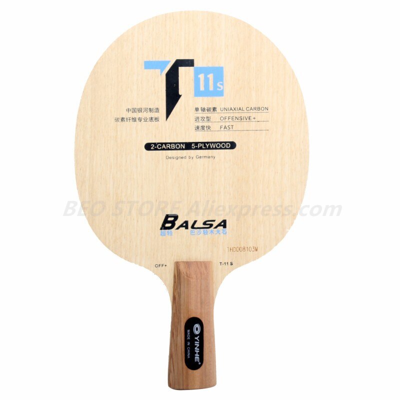 YINHE T11 / T11+ (Balsa Light Weight Carbon) YINHE Table Tennis Blade T-11 T11S Original Galaxy Racket Ping Pong Bat Paddle: Short handle (CS)