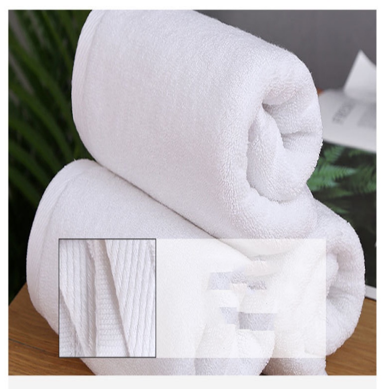 Toalla de baño blanca para Hotel y hogar, toalla de playa absorbente gruesa, toallas de baño suaves 100% de algodón, tamaño grande 70x140cm, 1 ud.