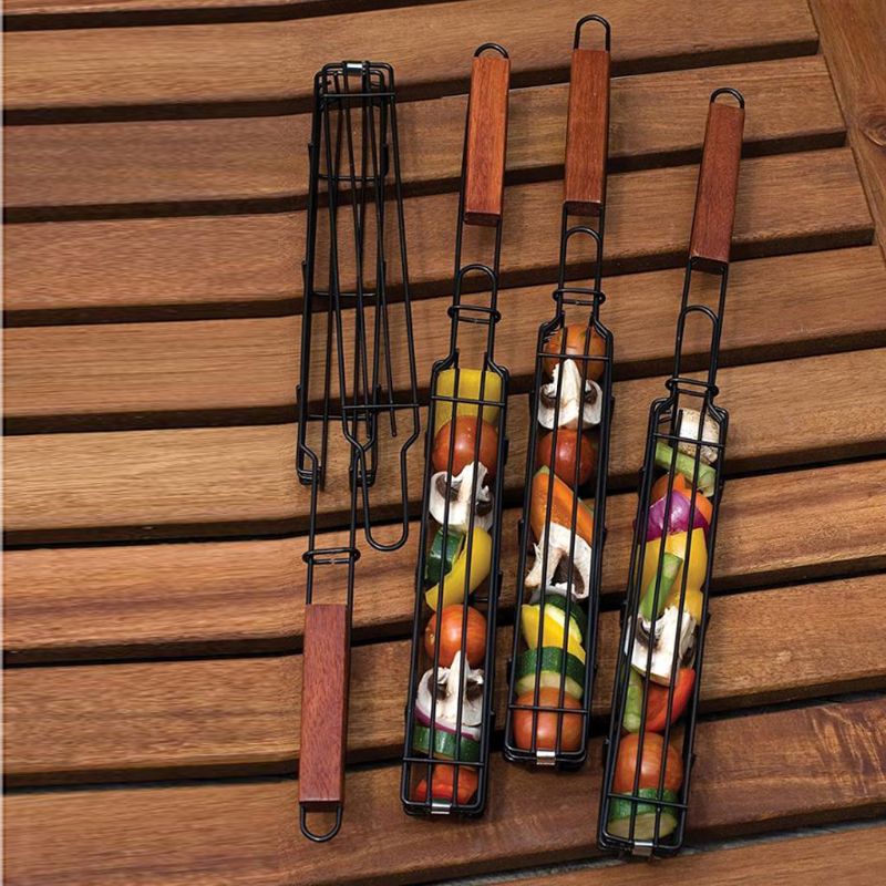 Bbq kabob grillauskori vartaat vartaat kebab ei tikkukori ruoanlaitto bbq grilli tarttumaton kabob korit tarvikkeet