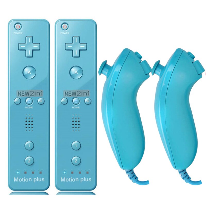 2/1PCS Remote Controller with Nunchuck Controller for Wii Console Wireless Gamepad with Motion Plus for Nintendo Games Control