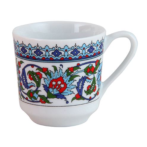 Café turc et tasse à thé grecque porcelaine avec peinture à la main authentique tasse à café en céramique et soucoupe boisson