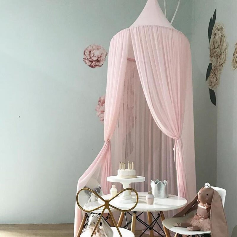 Baby Play Tent Bed Canopy for Girl Crib Kids Play House Hanging Chiffon Mosquito Net Home Decor Bed Curtain Playground