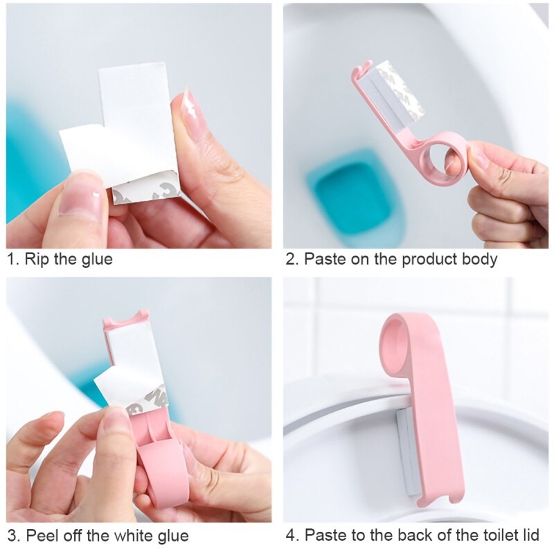 Toilet cover tool Anti-dirty Hand Household Toilet Sticky Handle Artifact Toilet Seat Clamshell ABS Material
