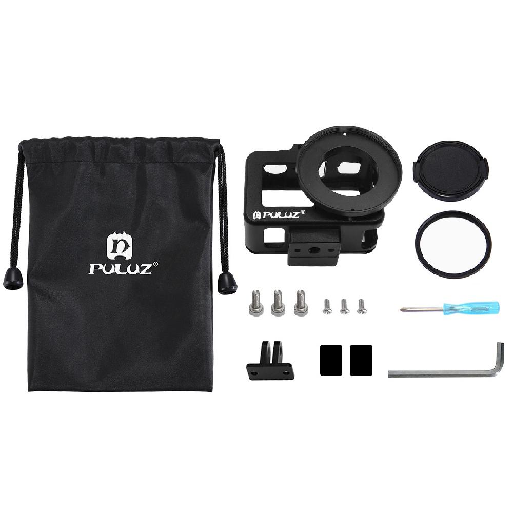 PULUZ Custodia Borsette CNC in Lega di Alluminio di Protezione gabbia Caso con 52 millimetri UV lente per DJI Osmo Accessori Macchina Fotografica di Azione r25