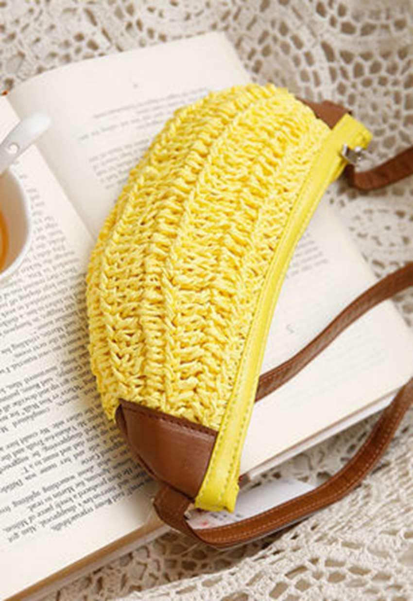 Sac banane tisse a la main sacoche en paille mig. Grandado