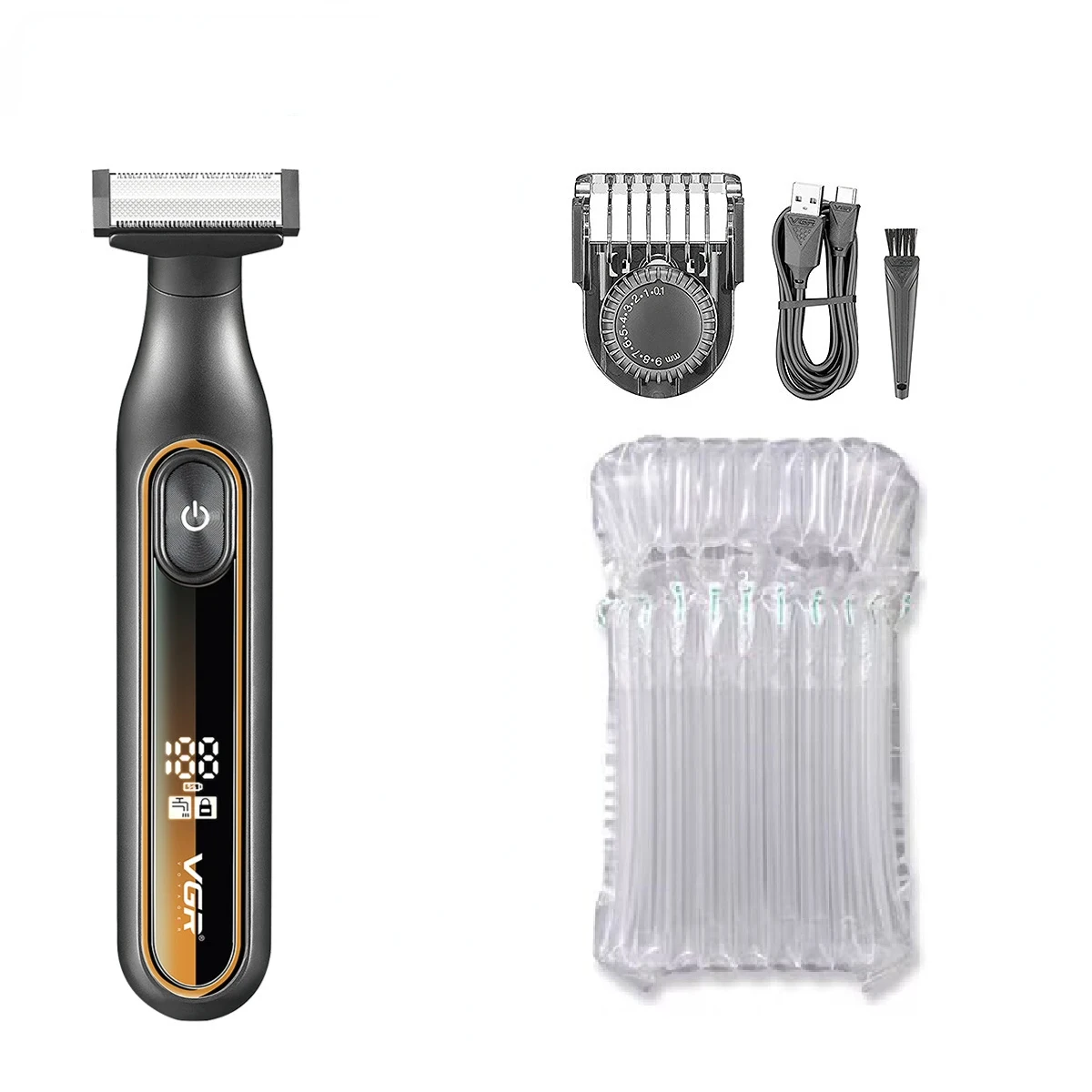 VGR Razor Professioneller Elektrorasierer Tragbare Rasiermaschine Wasserdichter Bartschneider Friseur Rasiermaschine für Männer V-360: Silber