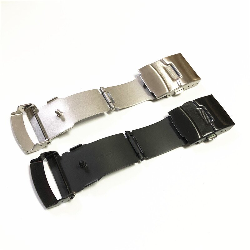 16Mm 18Mm 20Mm 22Mm 24Mm Roestvrij Staal Horloge Band Pin Gesp Voor Horloge Opvouwbare Gesp Dubbelpers Zilveren Horloge Accessoires