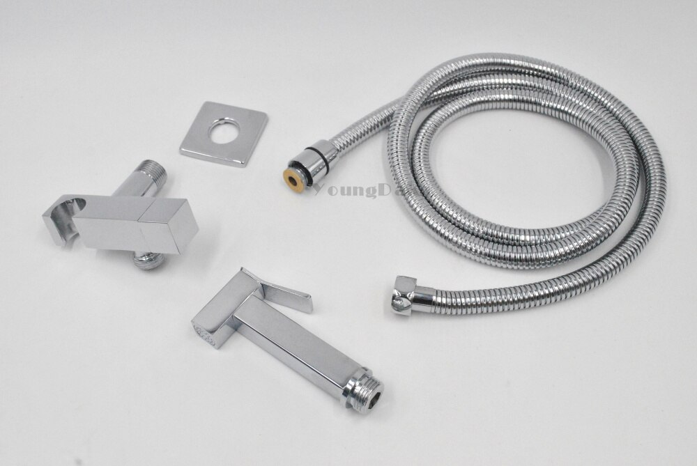 Mini Hand held Bidet Shower Sprayer Faucet Needn't Punch Toilet Jet Cleaner Portable Shattaf High Pressure Brass Corner Valve: Bidet Set