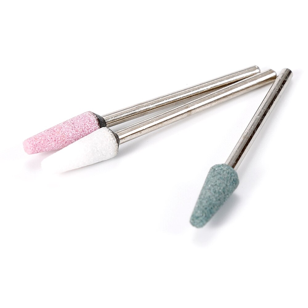 3PCS/Lot Shank 2.34mm Cone flat Grinding Accessories Native Silicon carbide Carborundum Polishing Grinding Head Wheel Tool