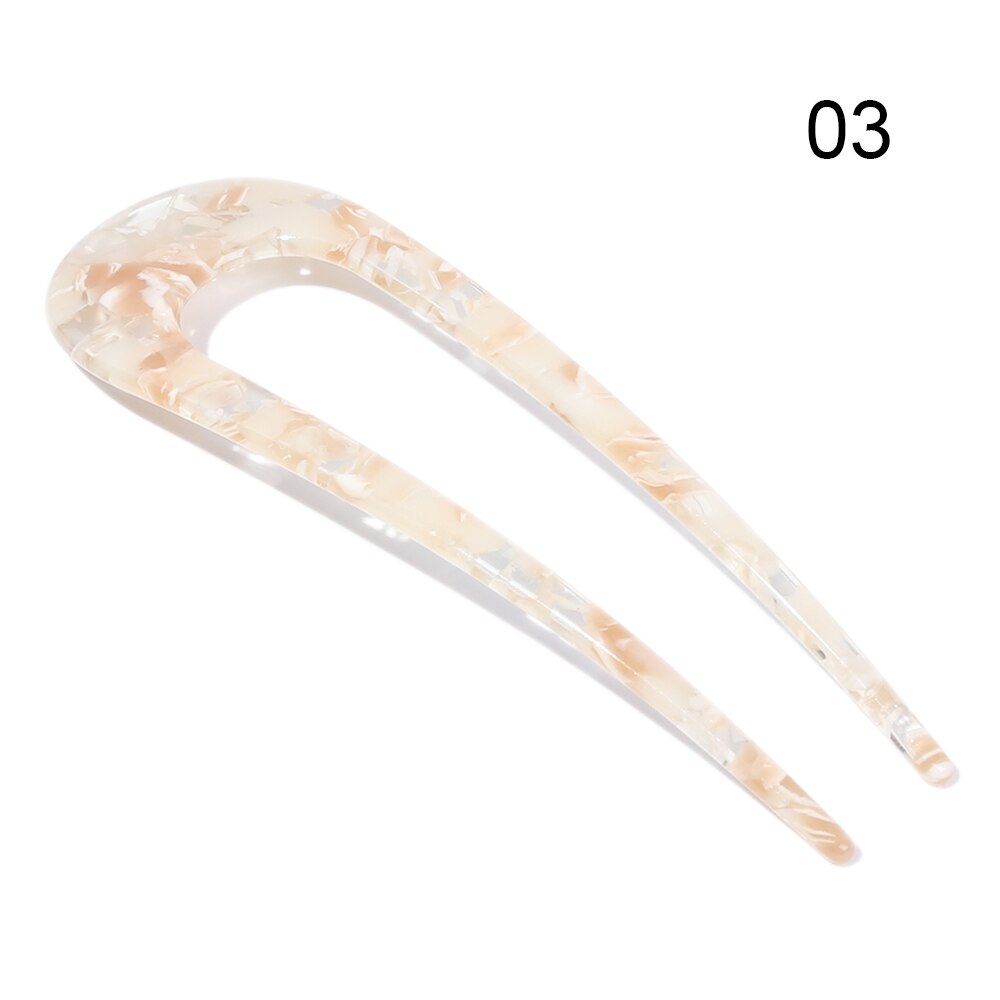Retro U Shape Hair Clips Tortoise Shell U Sticks Pins Women Girls Hair Pin Stick Hair Fork Hairstyle Accessories: A3