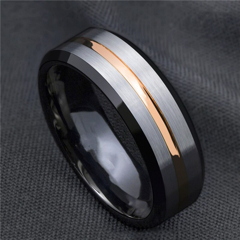Eenvoudige Roestvrij Stalen Ring Mannen Gouden Ronde Vinger Ringen Voor Vrouwen Zwart Paar Minnaar Trouwringen Dames Mannelijke Ring