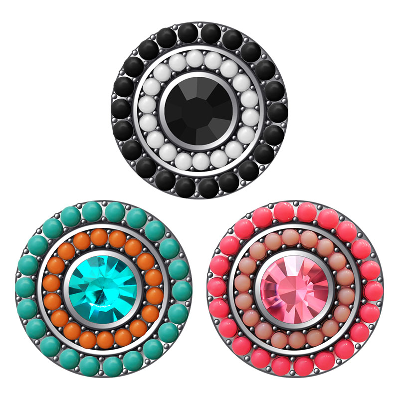 KZ354 beauté perles rondes 18MM boutons pression ajustement bricolage 18MM snap bracelet snap bijoux de noël