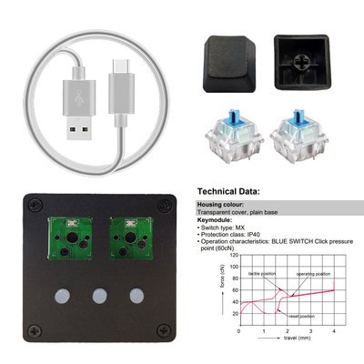 Amusing Keypad Pro OSu Muse Dash Mini multimedia hotkey/audio game Keypad touch pad: black shell-blue